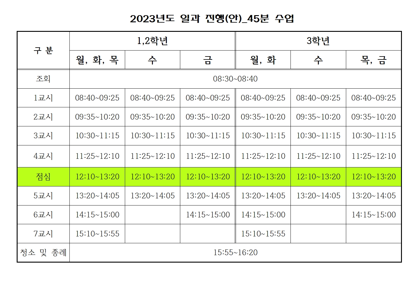 2023. 일과진행_45분수업(10월 조정)001